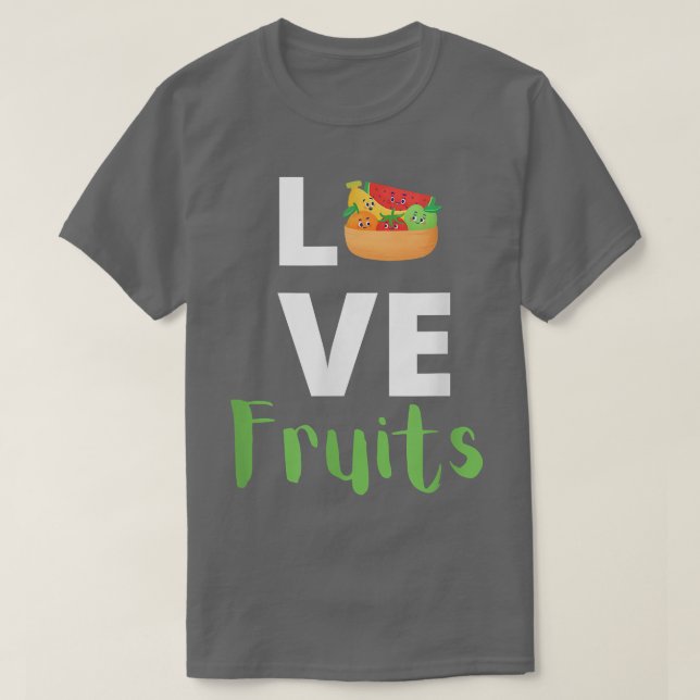Camiseta visto de amantes de frutas excelentes, vegetariano (Frente do Design)