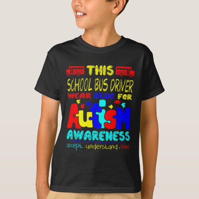 Camiseta Visto De Condutores De Ônibus Escolar Azul Para Se (Frente)