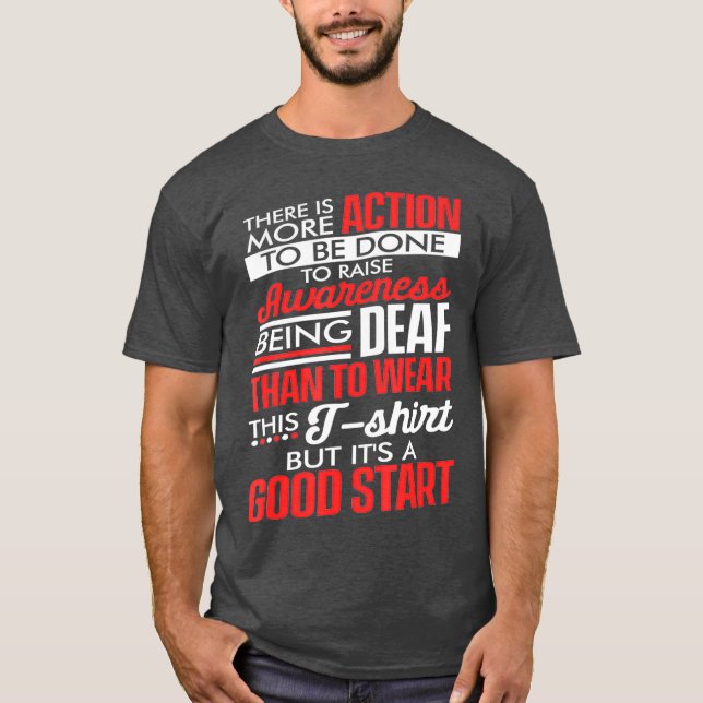 Camiseta Visto de consciência surda surdez surdez perda aud (Frente)