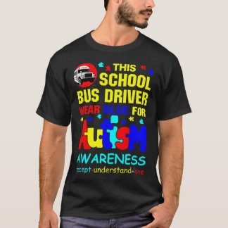 Camiseta Visto de driver de barramento escolar azul para co