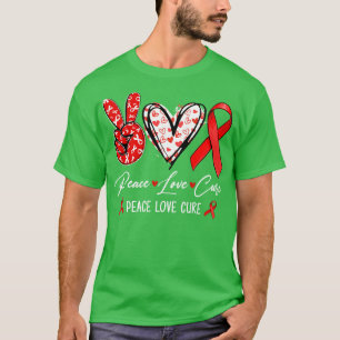 Camiseta Visto de Sensibilização Semana de Friso Vermelho S