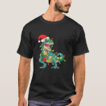 Camiseta Visto Dino Santa Hat - Luz de Natal - Dino Christm<br><div class="desc">Visto Dino Santa Hat Luz de Natal - Natal Dino</div>
