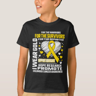 Camiseta Visto Dourado Para O Alerta De Cancer De Infância