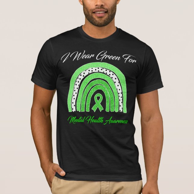 Camiseta visto Green For Mental Health Awarting Green Rib (Frente)
