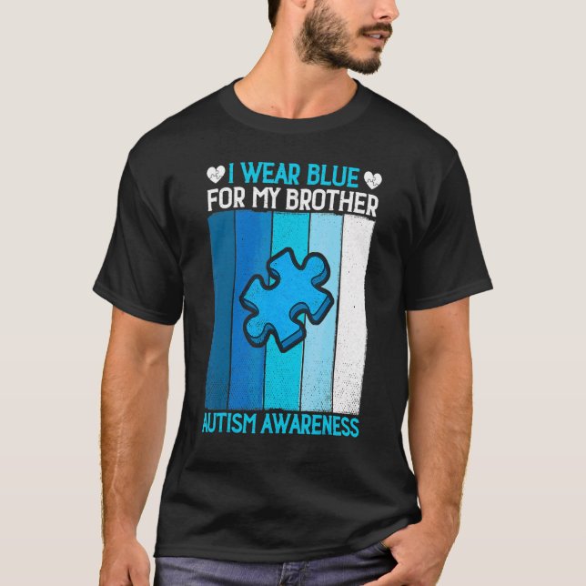 Camiseta Visto Retroativo Azul Para Meu Irmão Autismo Sensi (Frente)
