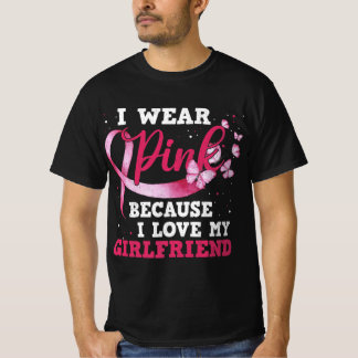 Camiseta Visto Rosa Eu Amo Meu Cancer De Mama Namorada