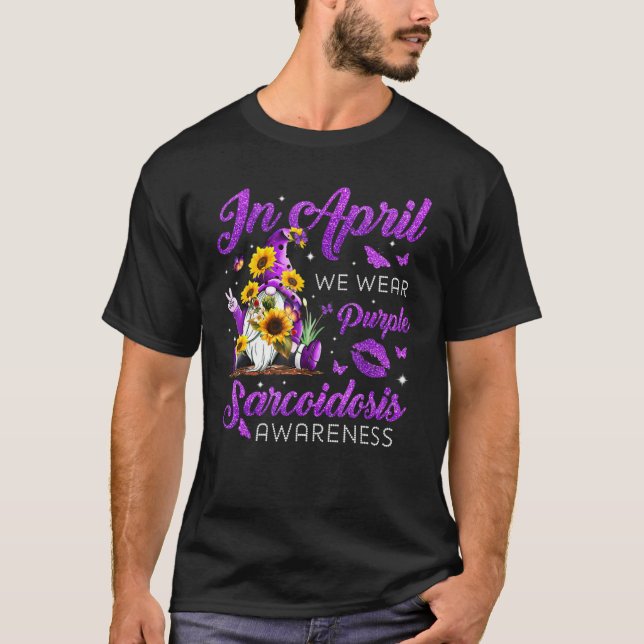 Camiseta Visto Sarcoidose Roxa Sensibilização para o Fluxo  (Frente)