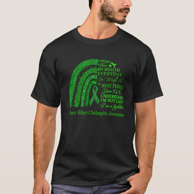 Camiseta Visto Verde Para Colangite Biliar Primária Warri (Frente)