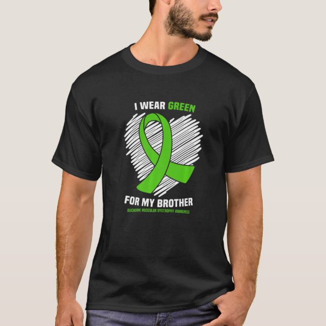 Camiseta Visto Verde Para Distrofia Muscular Do Irmão Duche (Frente)