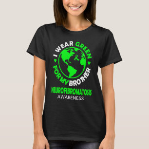 Camiseta Visto VERDE para o meu irmão NEUROFIBROMATOSE Awar