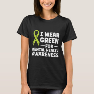 Camiseta Visto Verde Para Sensibilização Para A Saúde Menta