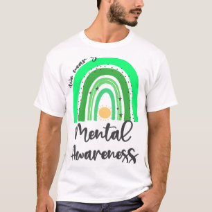Camiseta Visto Verde Para Sensibilização Para A Saúde Menta