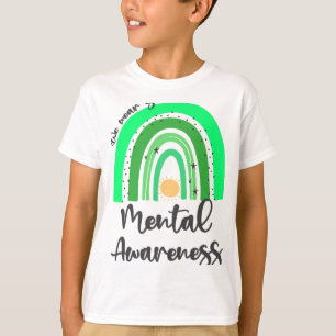 Camiseta Visto Verde Para Sensibilização Para A Saúde Menta