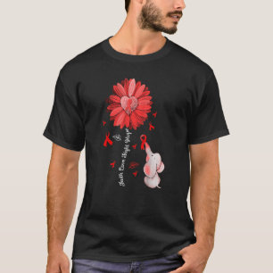 Camiseta Visto Vermelho Dia Vermelho Doença Cardíaca Sensib
