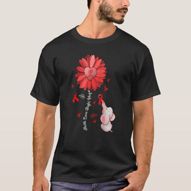 Camiseta Visto Vermelho Dia Vermelho Doença Cardíaca Sensib (Frente)