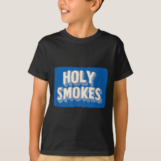 Camiseta Visual Gráfico Azul Santo Fumaça