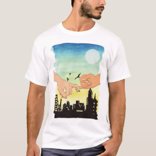 Camiseta Visualização da paisagem cityscape de promessa de