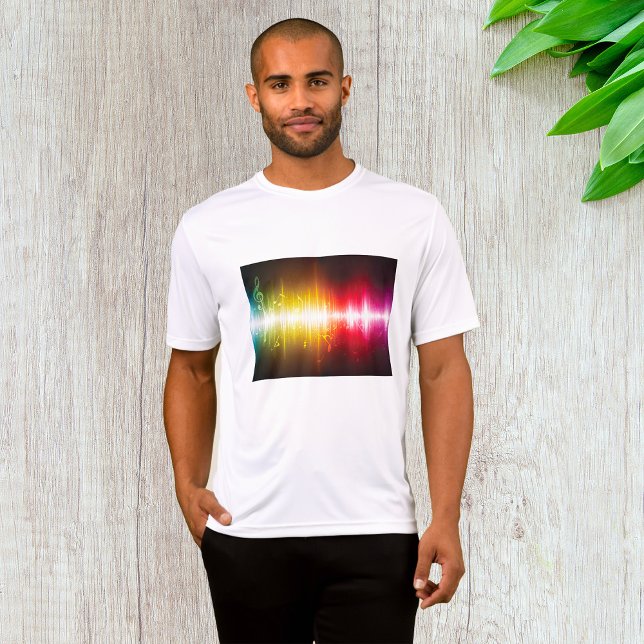 Camiseta Visualizador de áudio vibrante de onda sonora do M (Criador carregado)