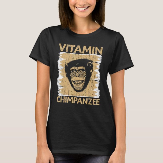 Camiseta Vitamin Chimpanzee Chimp Mackey Ape Chimpanzé (Frente)