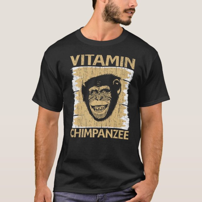 Camiseta Vitamin Chimpanzee Chimp Mackey Ape Chimpanzé (Frente)