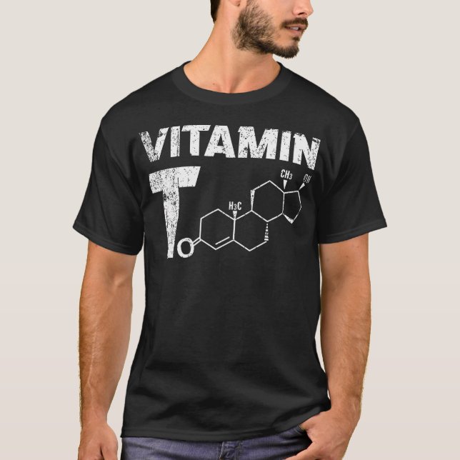 Camiseta Vitamina T Testosteron Bodybuilding Gym Malhação T (Frente)