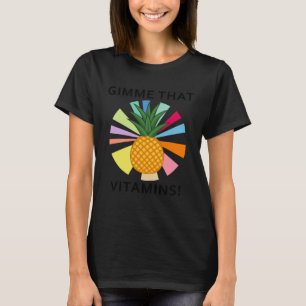 Camiseta Vitaminas de abacaxi Fruta de Verão saudável