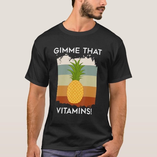 Camiseta Vitaminas - Irônico - A Dizer Frutas Tropicais De  (Frente)