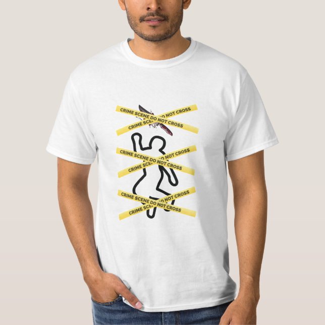 Camiseta Vítima da Cena de Crime Inspirou Vítima Misteriosa (Frente)