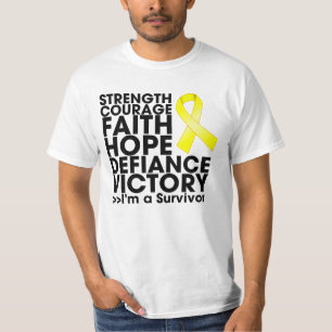 Camiseta Vitória da força da esperança do cancer Testicu