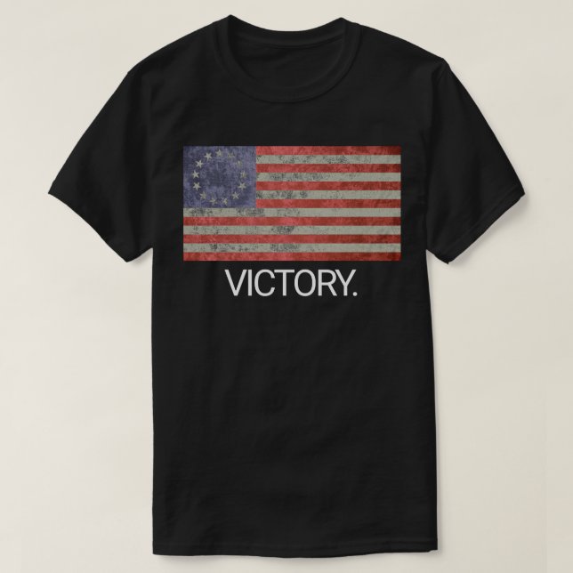 Camiseta Vitória do americano da bandeira de Betsy Ross do (Frente do Design)