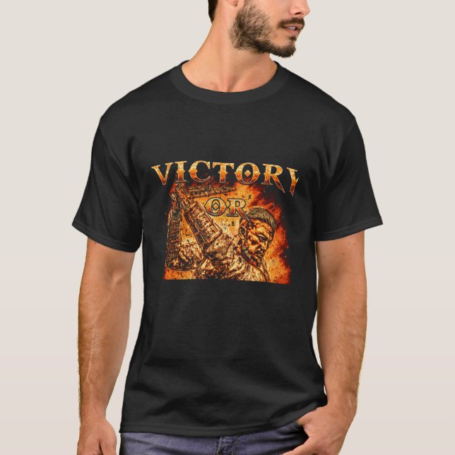 Camiseta Vitória ou Valhalla Viking Warrior V1 Norse Myth (Frente)
