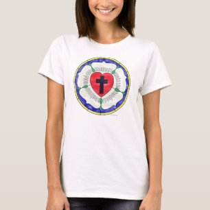 Camiseta Vitral da Rosa de Lutero