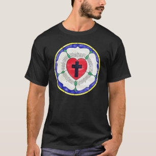 Camiseta Vitral da Rosa de Lutero