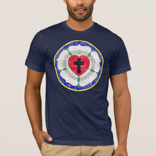 Camiseta Vitral da Rosa de Lutero