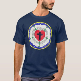 Camiseta Vitral da Rosa de Lutero