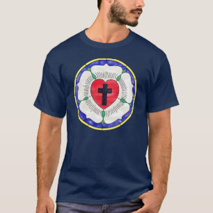 Camiseta Vitral da Rosa de Lutero