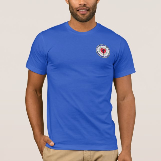 Camiseta Vitral da Rosa de Lutero (Frente)