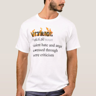 Camiseta Vitriol, texto preto, grande, nano 23