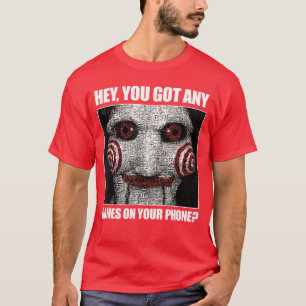 Camiseta Viu Algum Jogo no Seu Celular Jigsaw Meme Horror