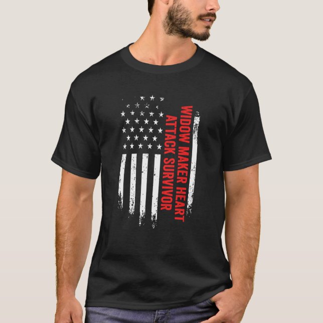 Camiseta Viúva Criadora de Ataque Cardíaco Sobrevivente Ban (Frente)