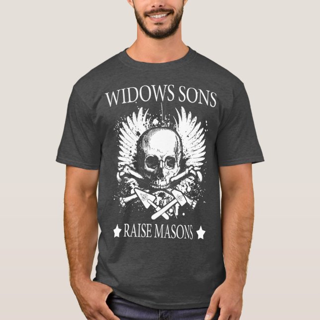 Camiseta Viúvas Masônicas Son Raise Masons Pais do Crânio (Frente)
