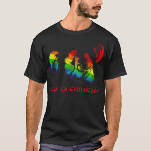 Camiseta viva a evolução! chimpanzés arco-íris