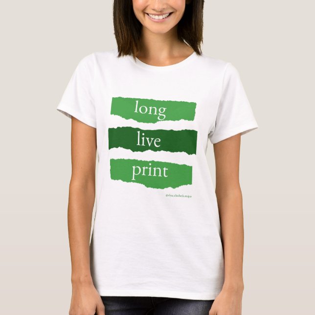 Camiseta viva a impressão - verde (Frente)