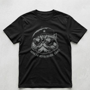 Camiseta Viva A Revolução Carl Amante de Gatos Animal Felin