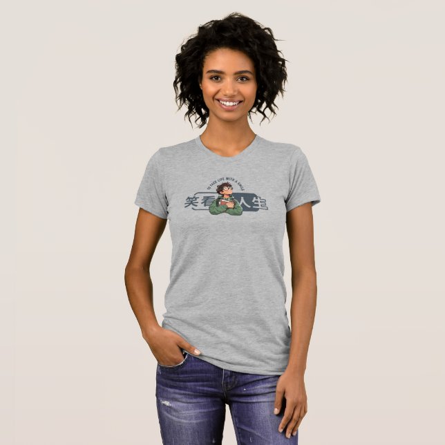 Camiseta Viva a vida com um sorriso (2) | Mulheres (Frente Completa)