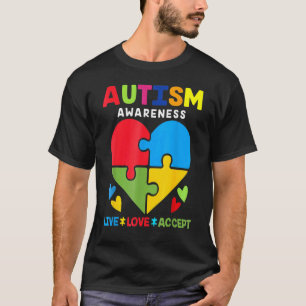 Camiseta Viva Amar Aceitar Conscientização do Autismo Pai M