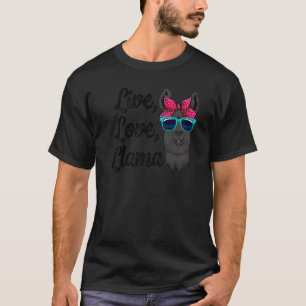 Camiseta Viva Amar Lhama Branco Mulheres Lhama Amor Animal 
