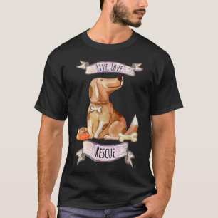 Camiseta Viva Amor Resgate para Defensores do Resgate de Cã