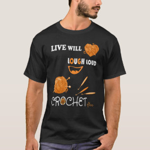Camiseta Viva Bem Ria Alto Crochete Frequentemente   Crochê