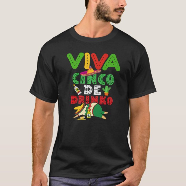 Camiseta Viva Cinco De Mayo Party Tequila Drink (Frente)